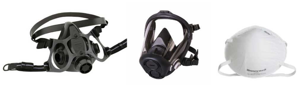 หน้ากากป้องกันสารเคมีมีหลายชนิดที่ออกแบบมาให้ใช้งานตามลักษณะการสัมผัสสารเคมี