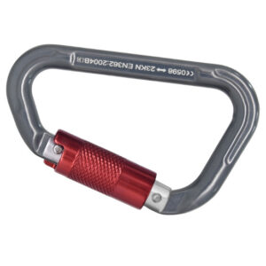 คาราบิเนอร์ Carabiner อลูมิเนียม ทรงลูกเเพร ล็อค 2 จังหวะ (Double Lock)