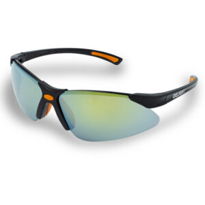Safety glasses, gray lenses, orange mercury Sporty sporty design