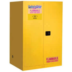 Cabinet for storing flammable substances. Manual Close, 90 gallon capacity. Model M2090Y
