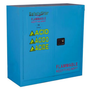 a cabinet for storing chemicals, corrosion, door closure, 30 gallon capacity Model S2030B