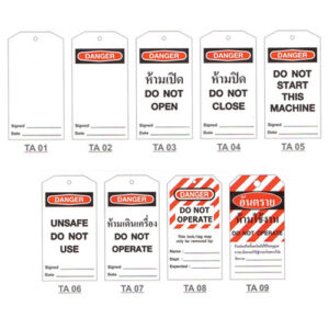 TAGS label for hanging valves and machinery