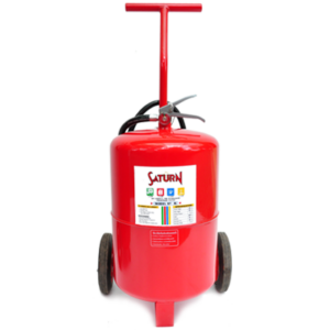 Cart fire extinguisher, size 50 pounds