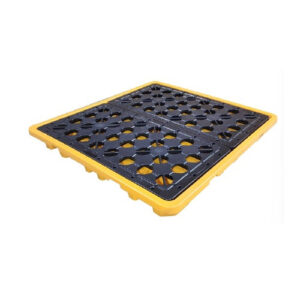 Chemical spill containment pallet for 4 drums, stationary type, model SP415.