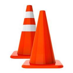 Traffic cone has reflected strips. And there is no reflection bar