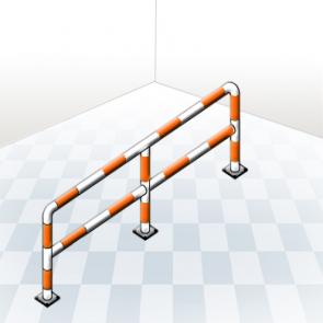 Steel poles for bumpers or blocked as a walking path