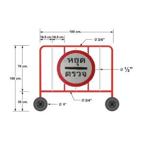 Made steel and stainless steel traffic barriers.